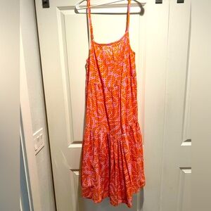 Solid & Striped Pink and Orange Eyelet Dress